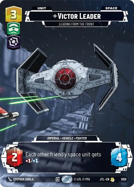 Victor Leader - Leading from the Front (Prestige Foil) (1059) [Jump to Lightspeed] - Star Wars: Unlimited Single