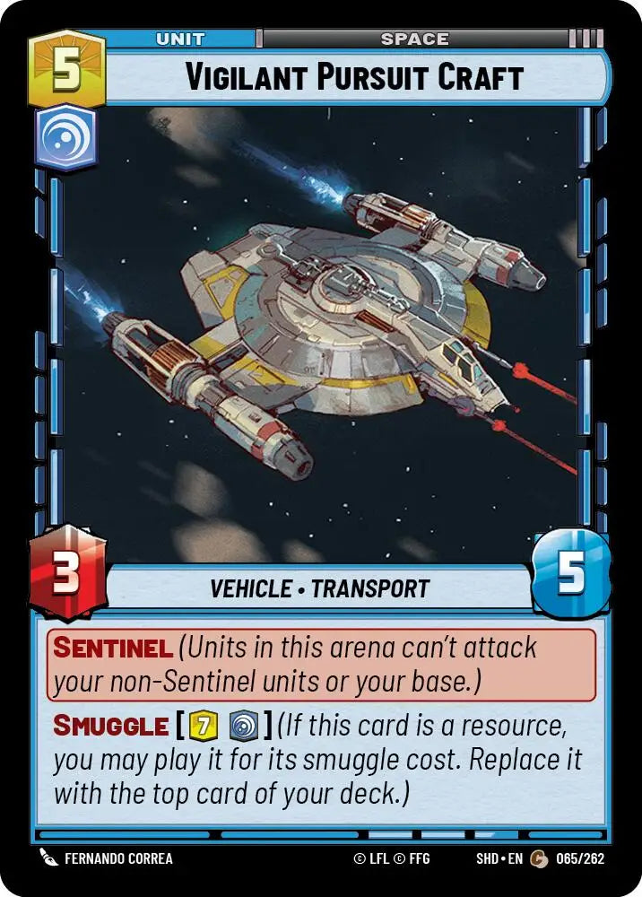 Vigilant Pursuit Craft (065/262) [Shadows of the Galaxy] - Star Wars: Unlimited Single