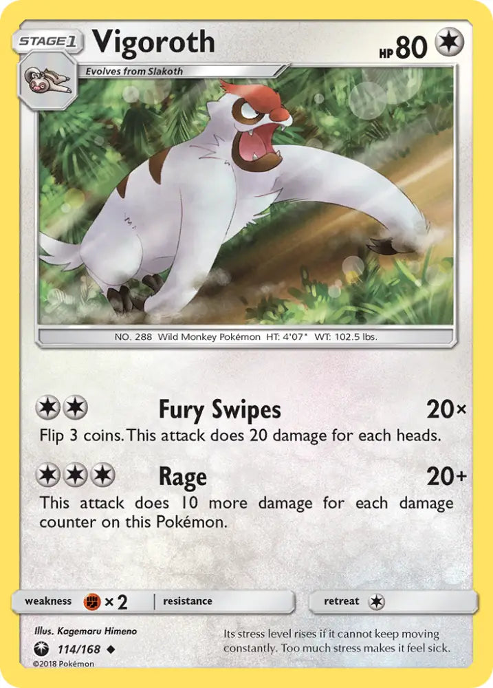Vigoroth (114/168) [Sun & Moon: Celestial Storm] - Pokemon Single