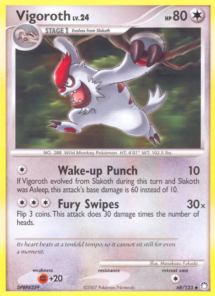 Vigoroth (68/123) [Diamond & Pearl: Mysterious Treasures] - Pokemon Single