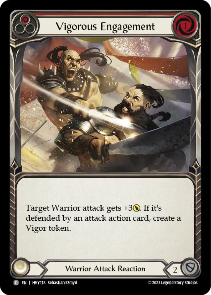 Vigorous Engagement (Red) [Heavy Hitters] Rainbow Foil - Flesh And Blood Single