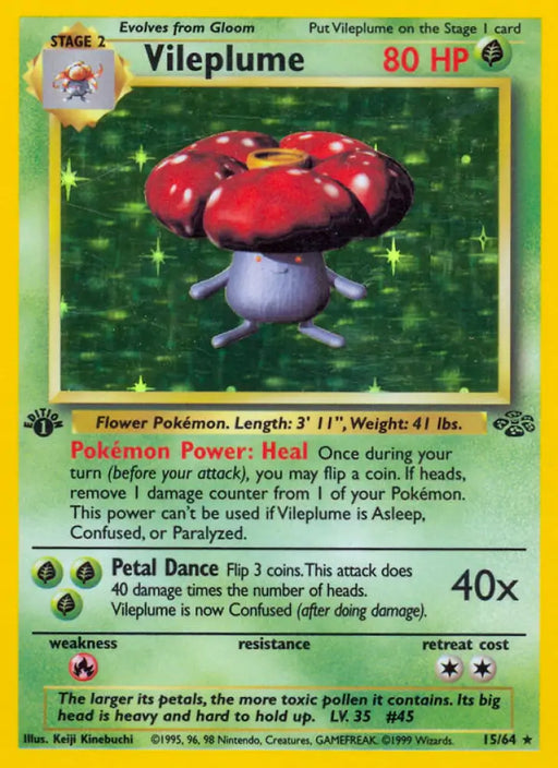 Vileplume (15/64) [Jungle 1st Edition] - Pokemon Single