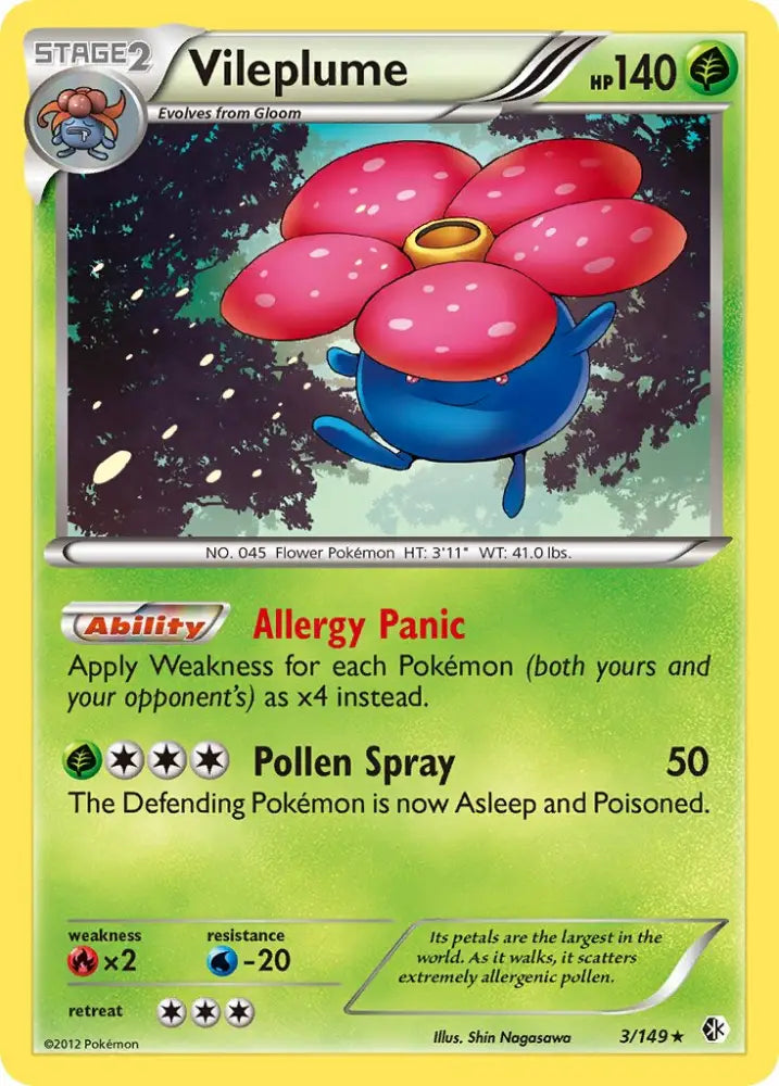 Vileplume (3/149) (Theme Deck Exclusive) [Black & White: Boundaries Crossed] - Pokemon Single