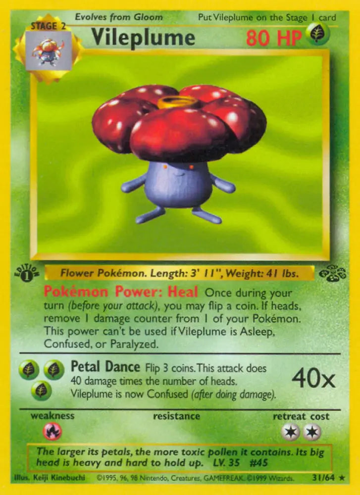 Vileplume (31/64) [Jungle 1st Edition] - Pokemon Single