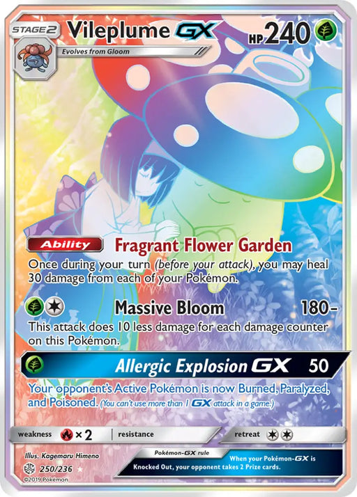 Vileplume GX (250/236) [Sun & Moon: Cosmic Eclipse] - Pokemon Single