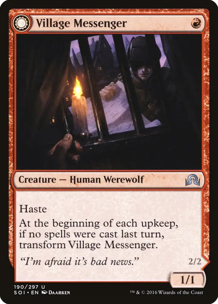 Village Messenger // Moonrise Intruder [Shadows over Innistrad] - MTG Single