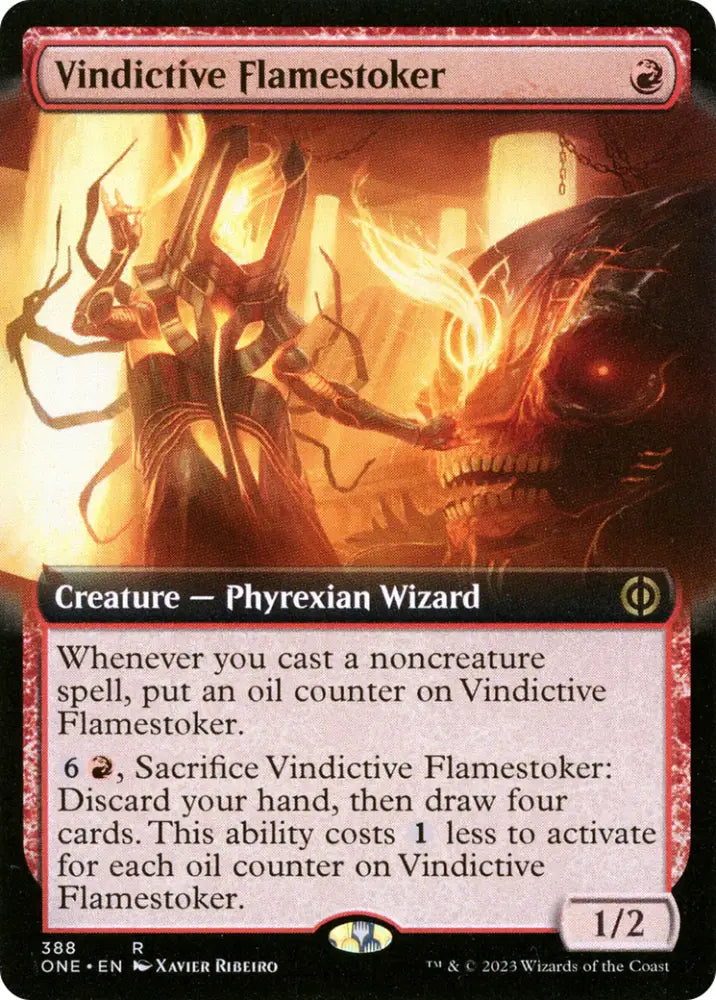 Vindictive Flamestoker (Extended Art) [Phyrexia: All Will Be One] - MTG Single