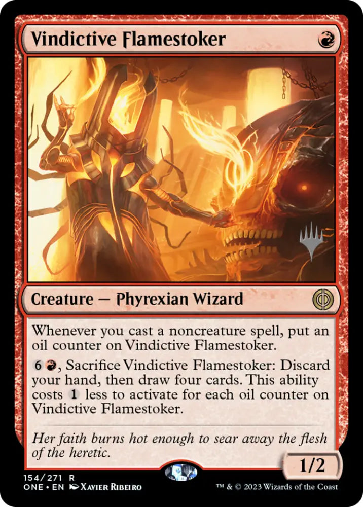 Vindictive Flamestoker (Promo Pack) [Phyrexia: All Will Be One Promos] - MTG Single