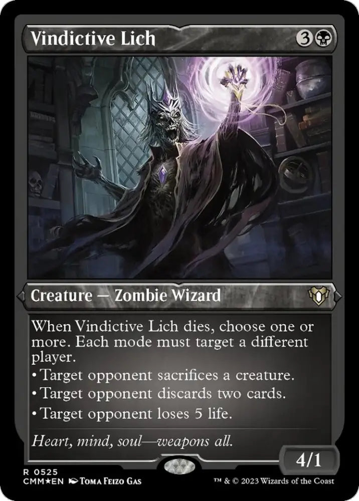 Vindictive Lich (Foil Etched) [Commander Masters] - MTG Single