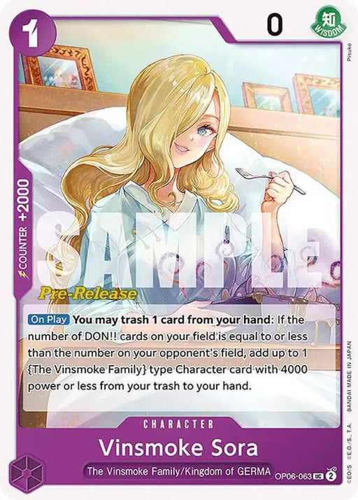 Vinsmoke Sora (OP06-063) [Wings of the Captain Pre-Release Cards]