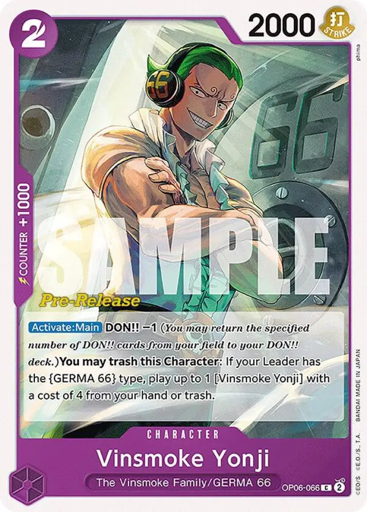 Vinsmoke Yonji (066) (OP06-066) [Wings of the Captain Pre-Release Cards]