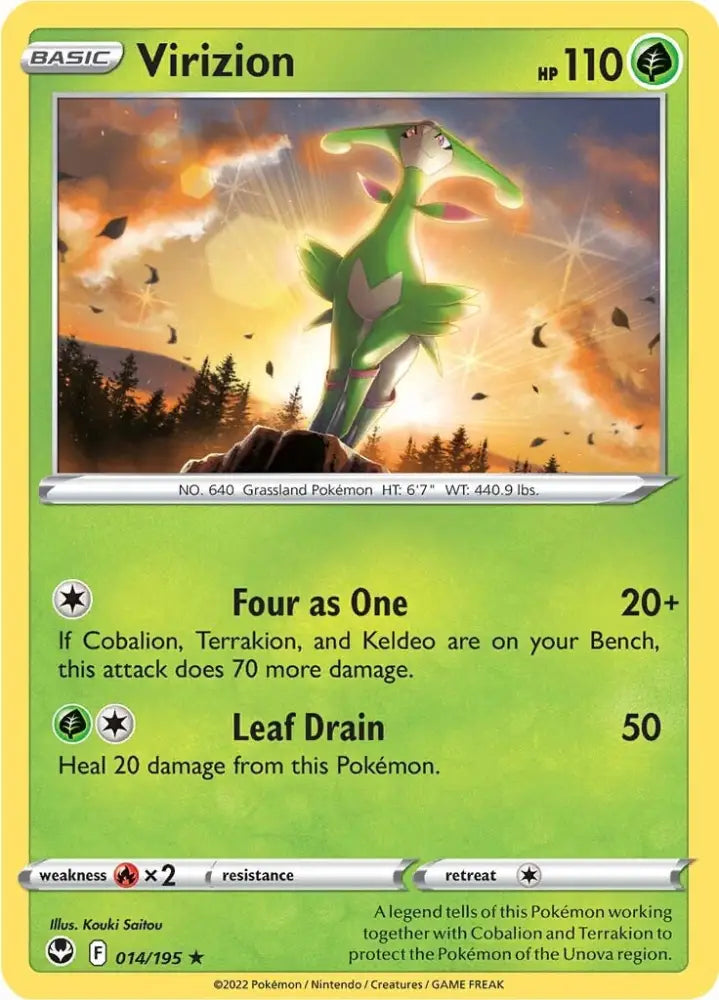 Virizion (014/195) [Sword & Shield: Silver Tempest] - Pokemon Single