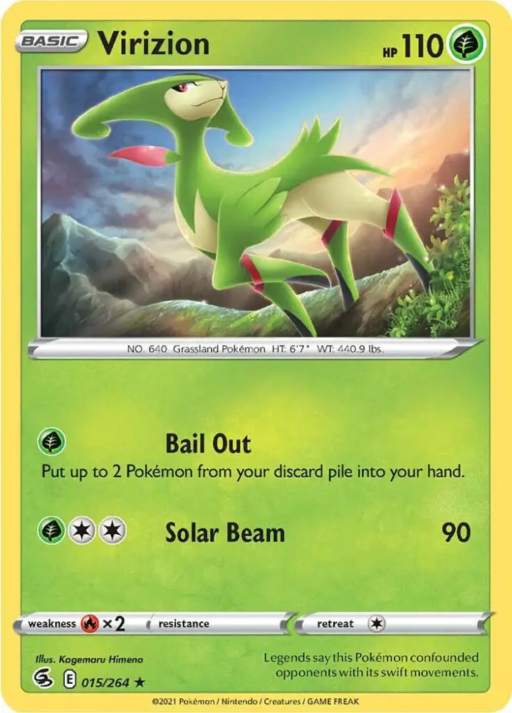 Virizion (015/264) [Sword & Shield: Fusion Strike] - Pokemon Single