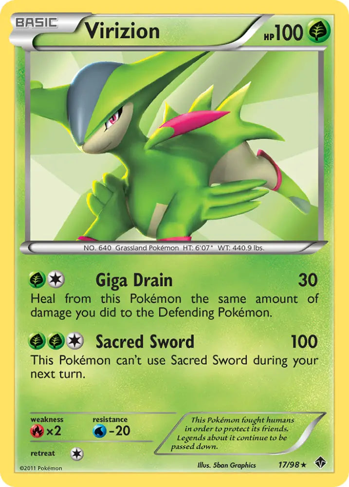 Virizion (17/98) [Black & White: Emerging Powers] - Pokemon Single