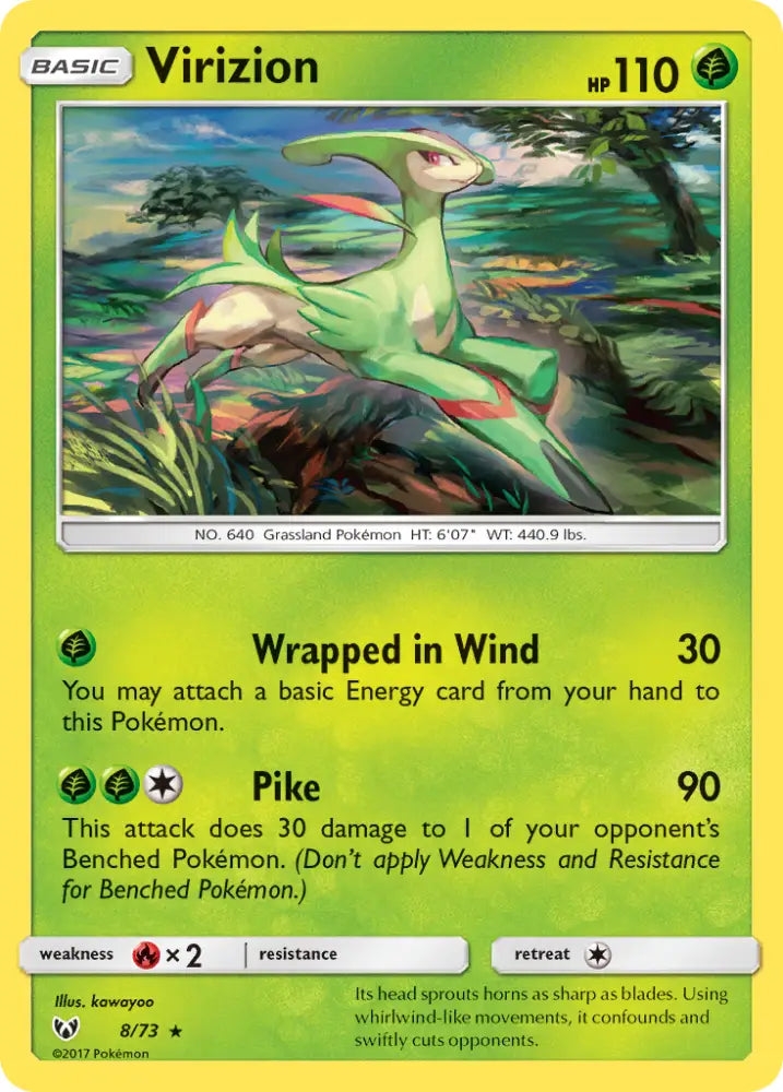 Virizion (8/73) [Sun & Moon: Shining Legends] - Pokemon Single