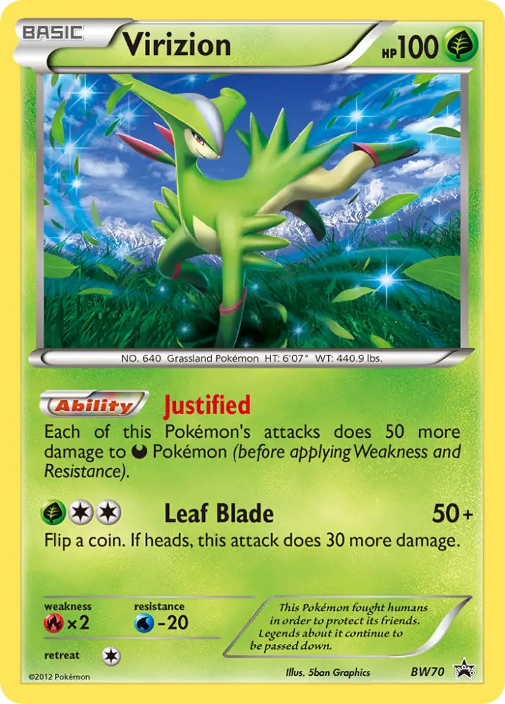 Virizion (BW70) [Black & White: Black Star Promos] - Pokemon Single