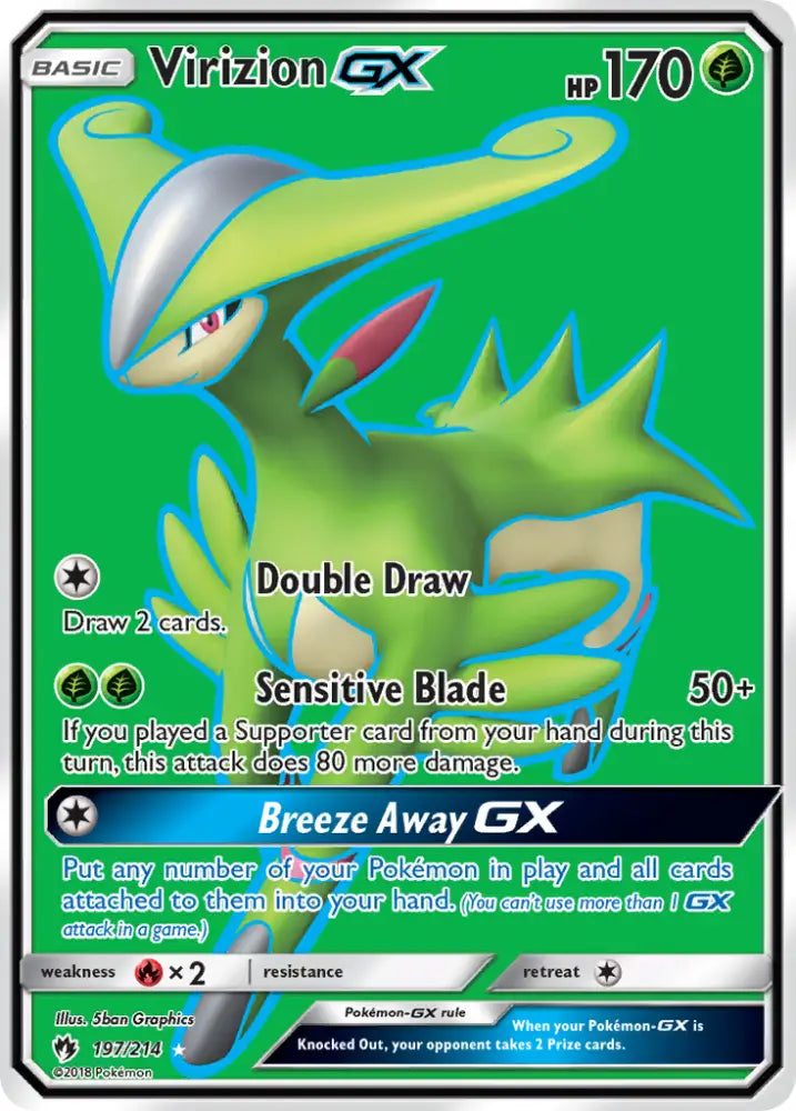 Virizion GX (197/214) [Sun & Moon: Lost Thunder] - Pokemon Single