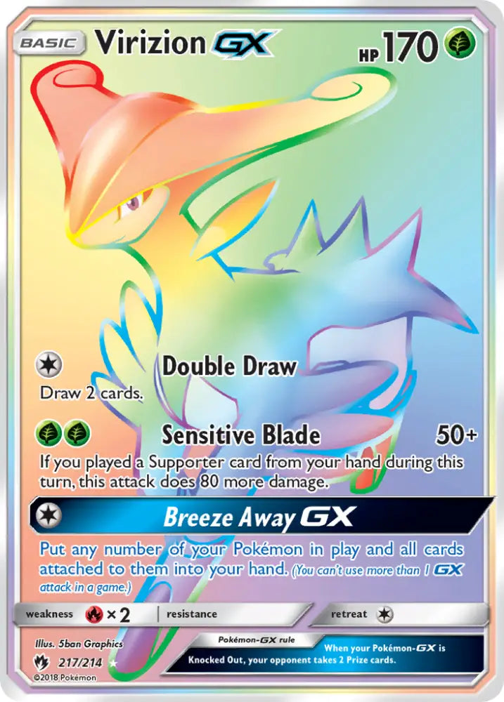 Virizion GX (217/214) [Sun & Moon: Lost Thunder] - Pokemon Single
