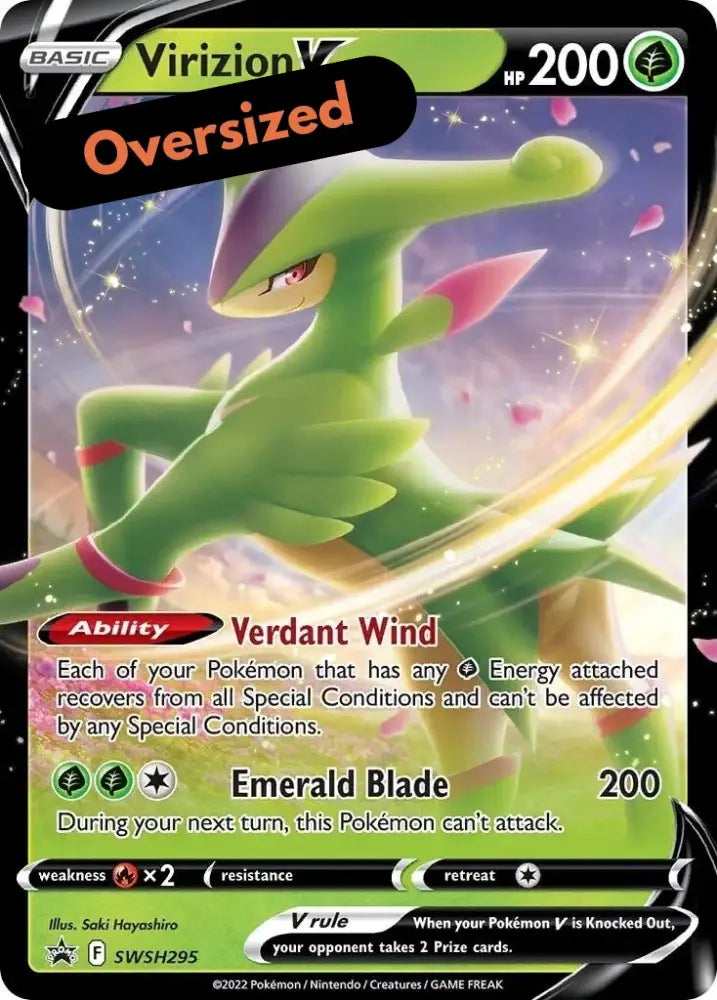 Virizion V (SWSH295) (Jumbo Card) [Sword & Shield: Black Star Promos] - Pokemon Single