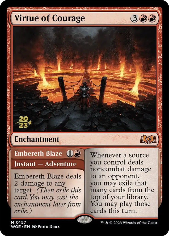 Virtue of Courage //Embereth Blaze (Promo Pack) [Wilds of Eldraine Promos] - MTG Single