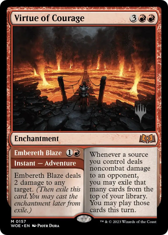 Virtue of Courage //Embereth Blaze (Promo Pack) [Wilds of Eldraine Promos] - MTG Single