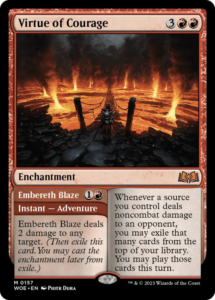 Virtue of Courage // Embereth Blaze [Wilds of Eldraine] - MTG Single