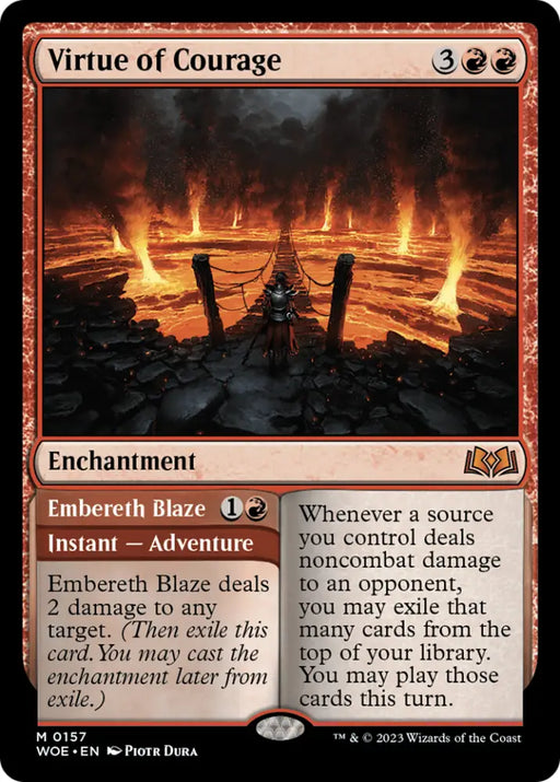 Virtue of Courage // Embereth Blaze [Wilds of Eldraine] - MTG Single
