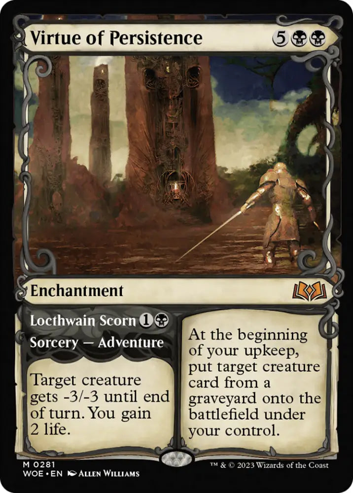Virtue of Persistence // Locthwain Scorn (Showcase) [Wilds of Eldraine] - MTG Single