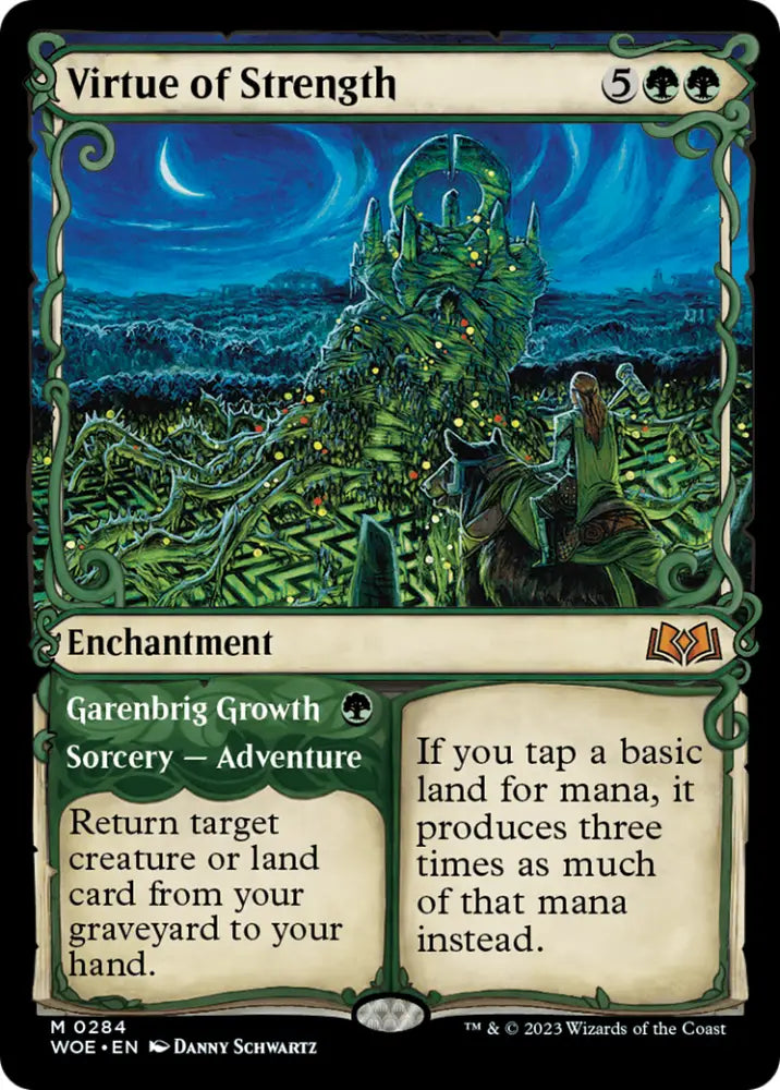Virtue of Strength // Garenbrig Growth (Showcase) [Wilds of Eldraine] - MTG Single