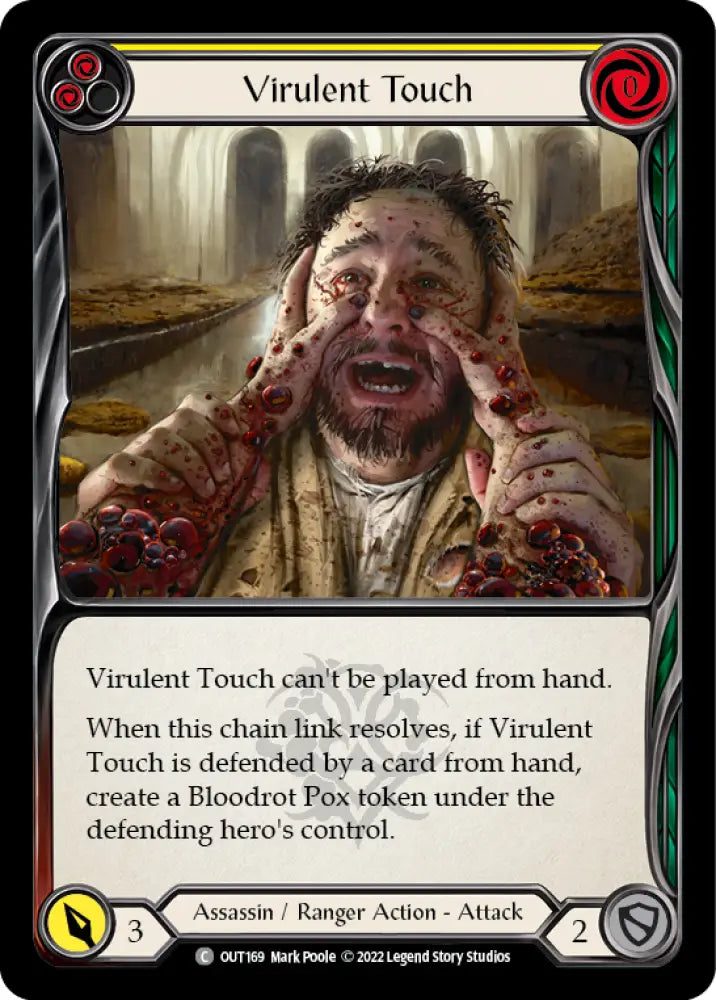 Virulent Touch (Yellow) [Outsiders] Rainbow Foil - Flesh And Blood Single