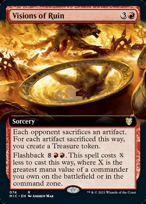 Visions of Ruin (Extended Art) [Innistrad: Midnight Hunt Commander] - MTG Single