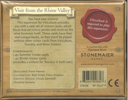 Viticulture: Visit from the Rhine Valley Expansion (EN) - Board Games