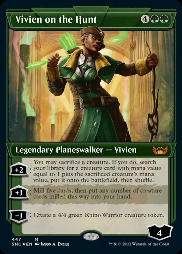 Vivien on the Hunt (Showcase Art Deco Foil Etched) [Streets of New Capenna] - MTG Single
