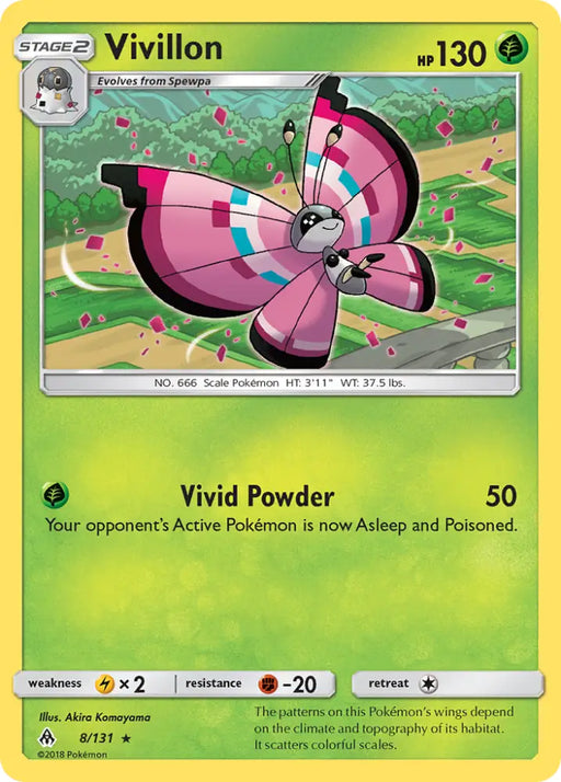 Vivillon (8/131) [Sun & Moon: Forbidden Light] - Pokemon Single
