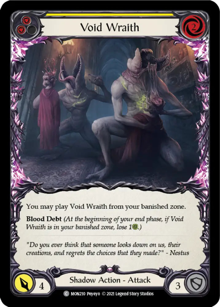 Void Wraith (Yellow) [Monarch 1st Edition] 1st Edition Rainbow Foil - Flesh And Blood Single