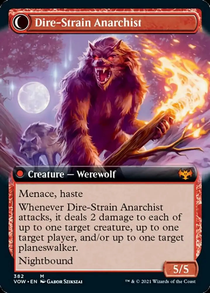Volatile Arsonist // Dire-Strain Anarchist (Extended Art) [Innistrad: Crimson Vow] - MTG Single