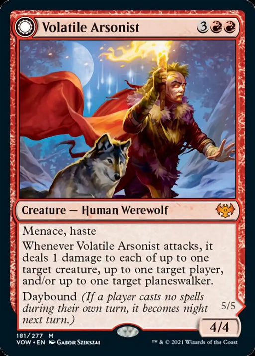 Volatile Arsonist // Dire-Strain Anarchist [Innistrad: Crimson Vow] - MTG Single
