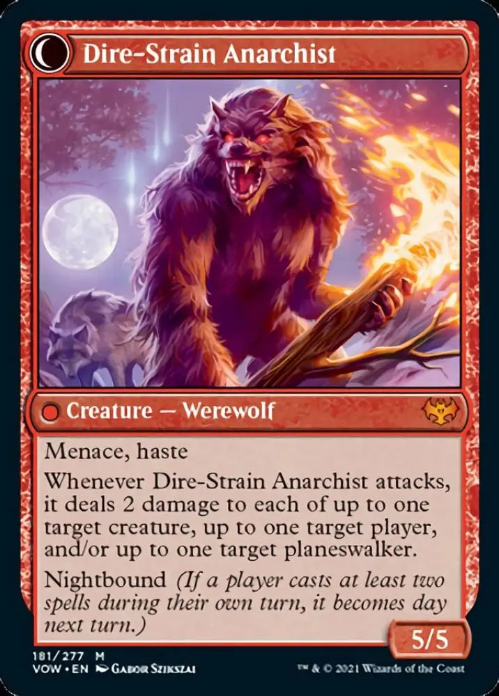Volatile Arsonist // Dire-Strain Anarchist [Innistrad: Crimson Vow] - MTG Single