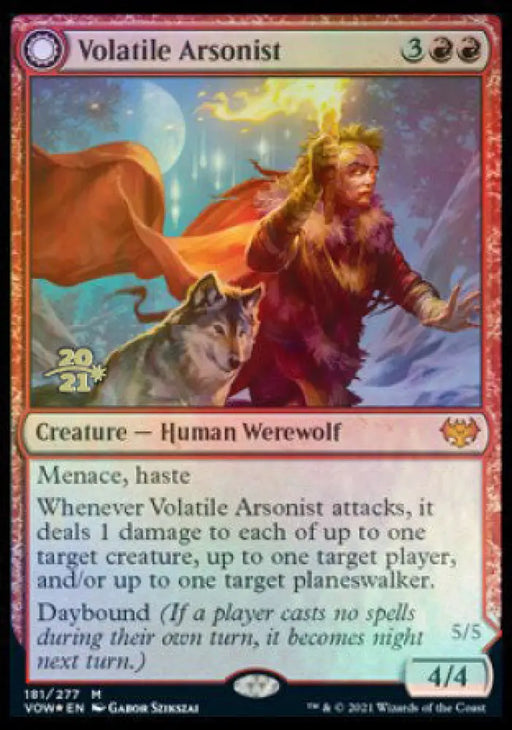 Volatile Arsonist // Dire-Strain Anarchist [Innistrad: Crimson Vow Prerelease Promos] - MTG Single