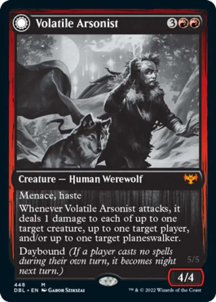 Volatile Arsonist // Dire-Strain Anarchist [Innistrad: Double Feature] - MTG Single