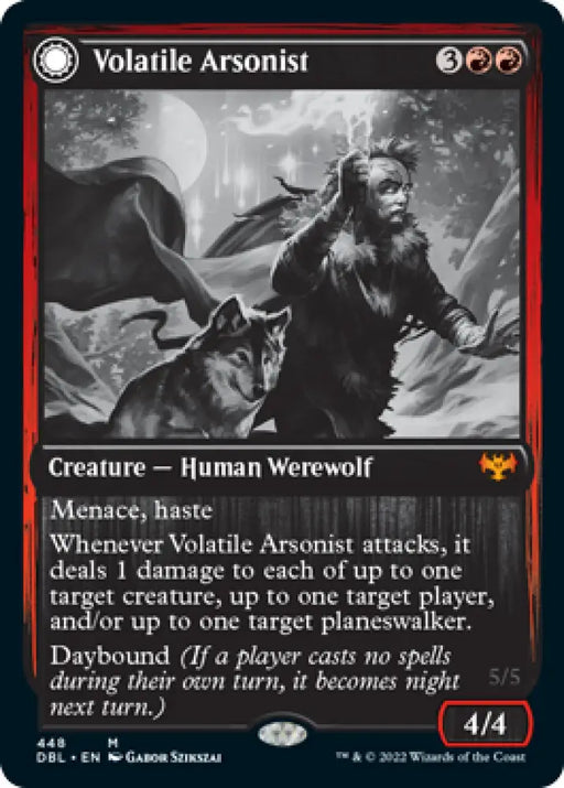 Volatile Arsonist // Dire-Strain Anarchist [Innistrad: Double Feature] - MTG Single
