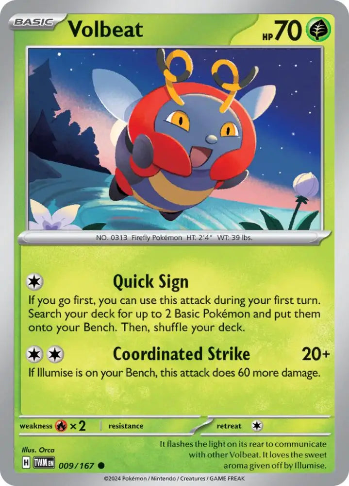 Volbeat (009/167) [Scarlet & Violet: Twilight Masquerade] - Pokemon Single