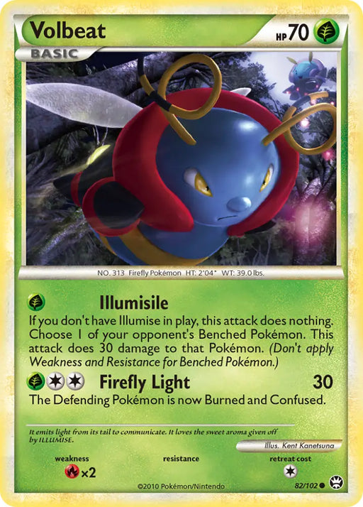 Volbeat (82/102) [HeartGold & SoulSilver: Triumphant] - Pokemon Single