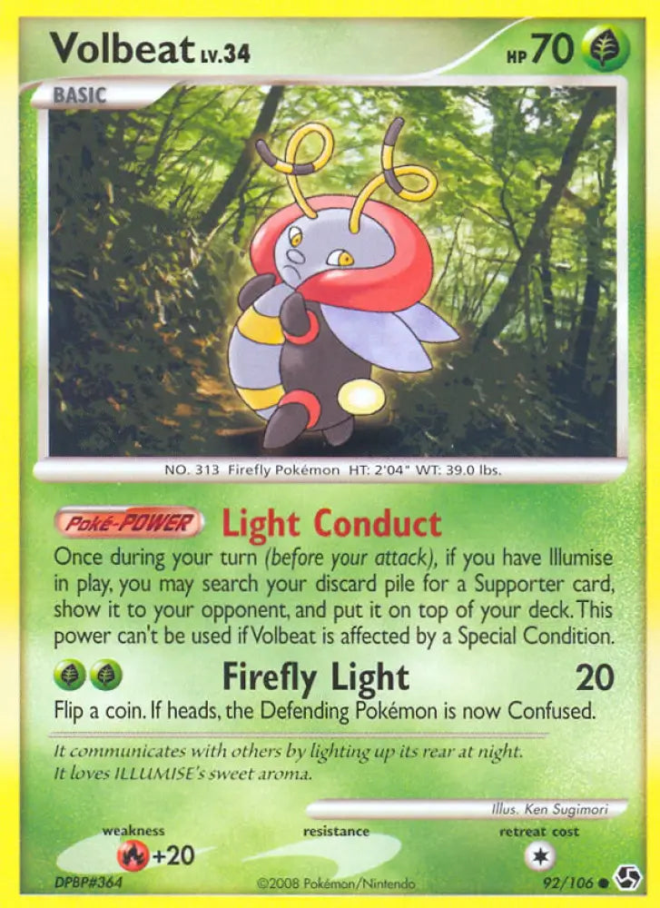 Volbeat (92/106) [Diamond & Pearl: Great Encounters] - Pokemon Single