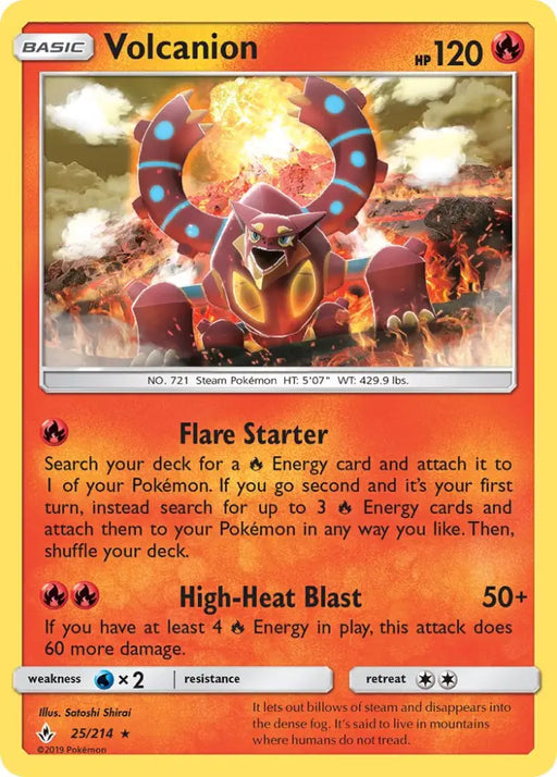 Volcanion (25/214) (Theme Deck Exclusive) [Sun & Moon: Unbroken Bonds] - Pokemon Single