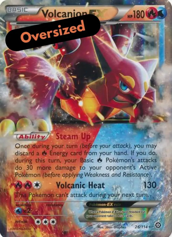 Volcanion EX (26/114) (Jumbo Card) [XY: Steam Siege] - Pokemon Single