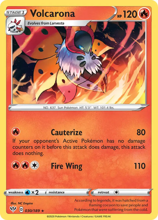 Volcarona (030/189) [Sword & Shield: Darkness Ablaze] - Pokemon Single