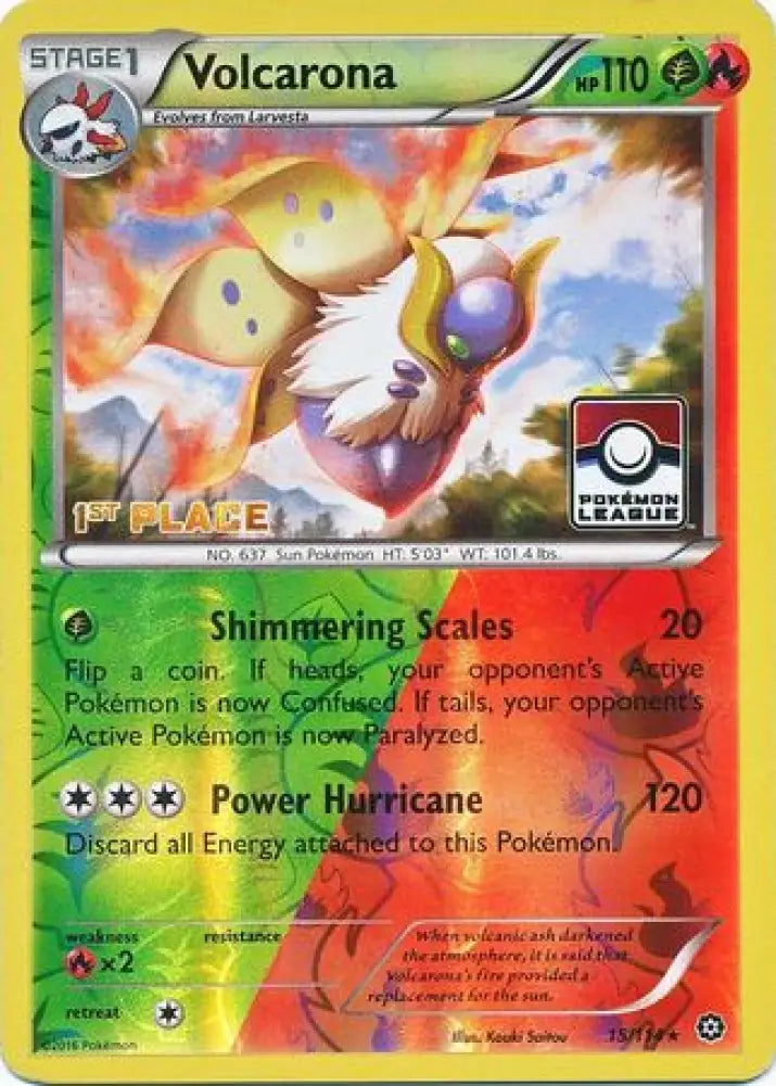 Volcarona (15/114) (League Promo 1st Place) [XY: Steam Siege] - Pokemon Single