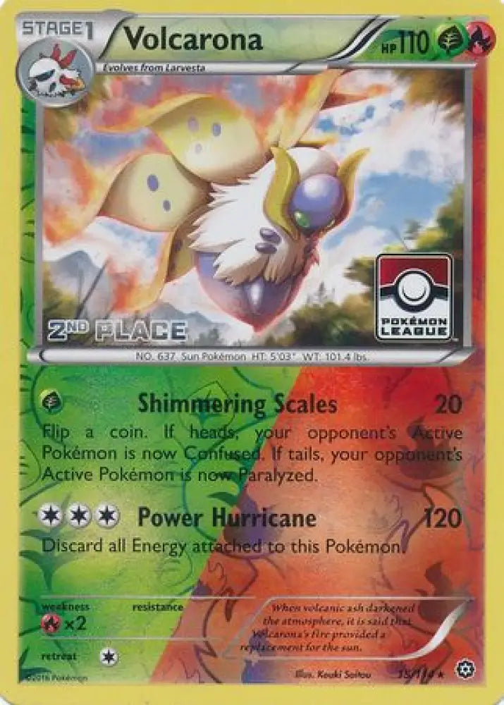 Volcarona (15/114) (League Promo 2nd Place) [XY: Steam Siege] - Pokemon Single