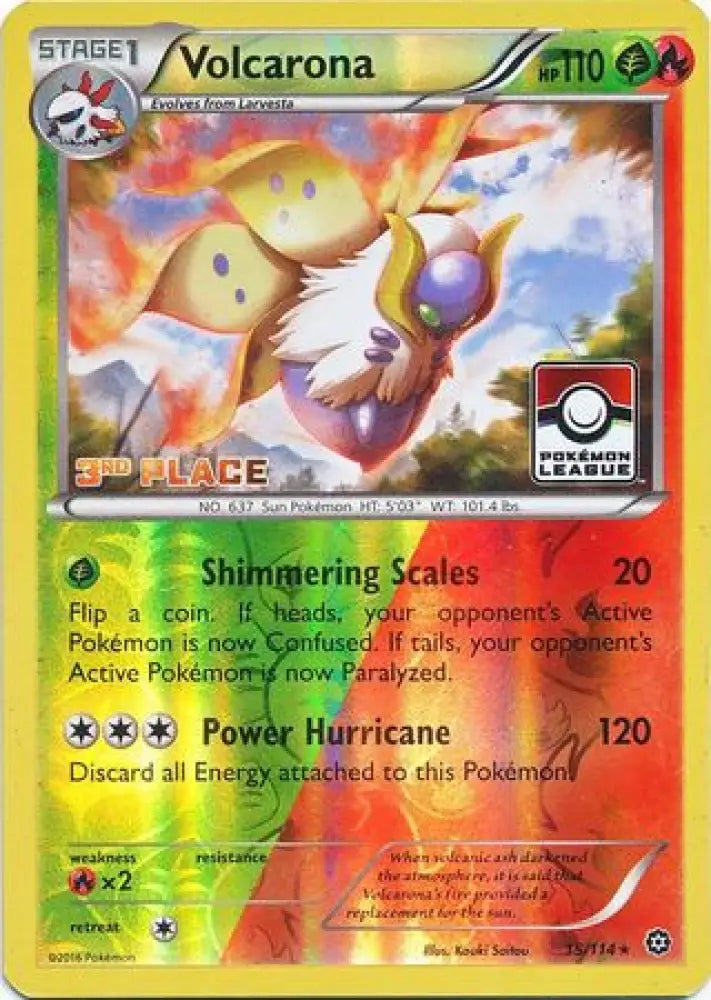 Volcarona (15/114) (League Promo 3rd Place) [XY: Steam Siege] - Pokemon Single